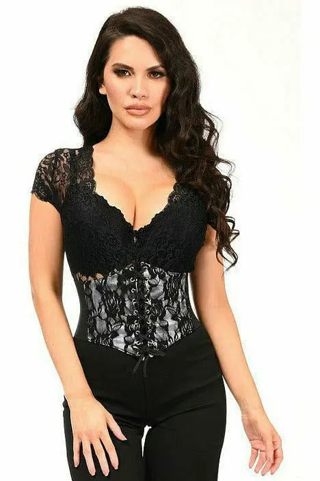 Lavish Lace Overlay Corset Belt Cincher Daisy Corsets