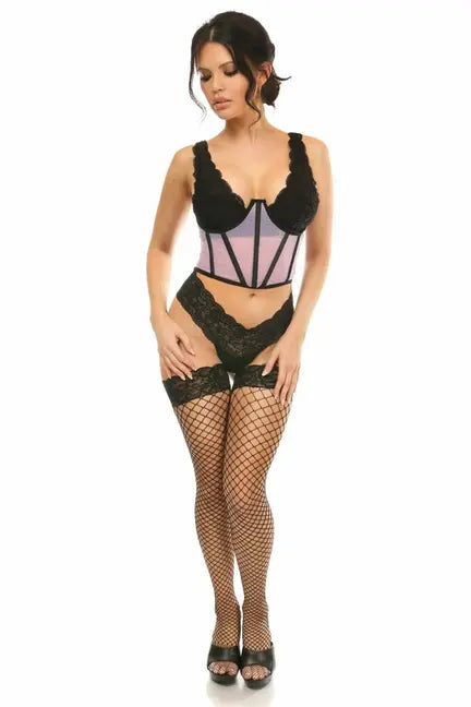 Lavish Mesh Open Cup Waist Cincher Daisy Corsets