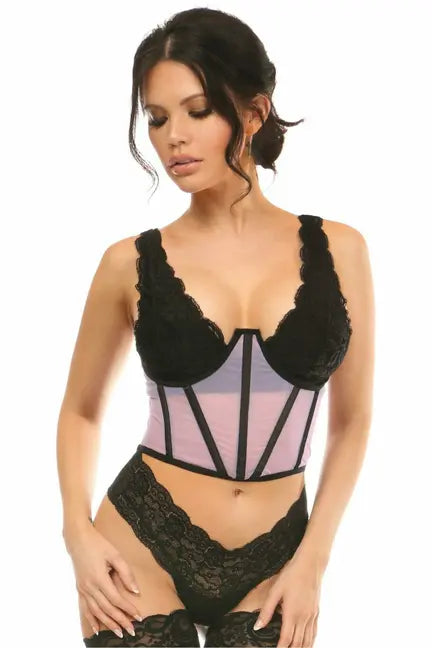 Lavish Mesh Open Cup Waist Cincher Daisy Corsets