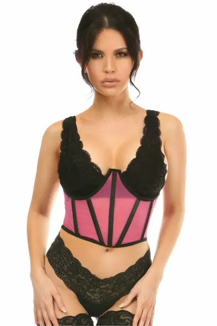 Lavish Mesh Open Cup Waist Cincher Daisy Corsets
