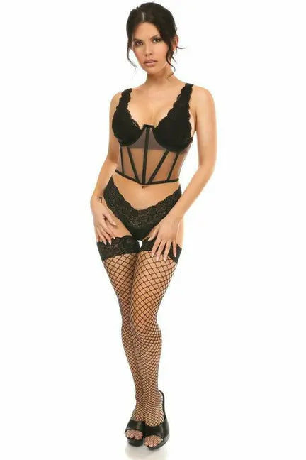 Lavish Mesh Open Cup Waist Cincher Daisy Corsets