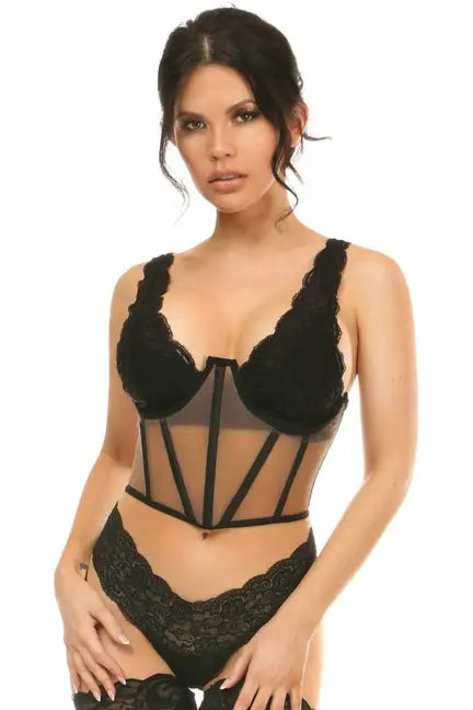 Lavish Mesh Open Cup Waist Cincher Daisy Corsets