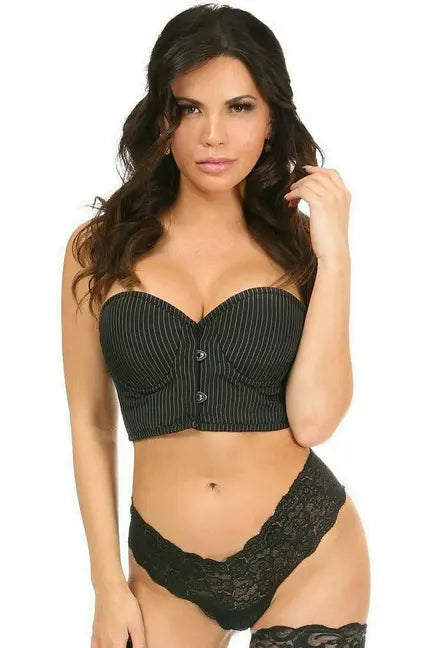 Lavish Pinstripe Underwire Short Bustier Daisy Corsets