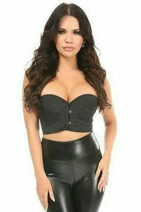 Lavish Pinstripe Underwire Short Bustier Daisy Corsets