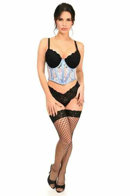 Lavish Sheer Lace Underwire Waist Cincher Corset Daisy Corsets