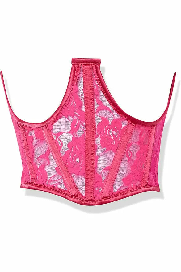 Lavish Sheer Lace Underwire Waist Cincher Corset Daisy Corsets