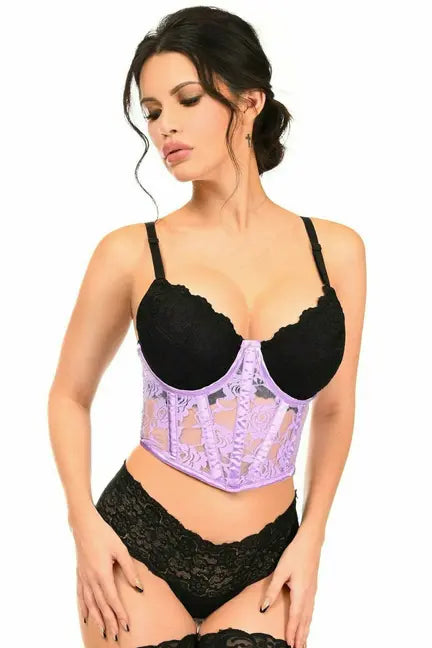 Lavish Sheer Lace Underwire Waist Cincher Corset Daisy Corsets