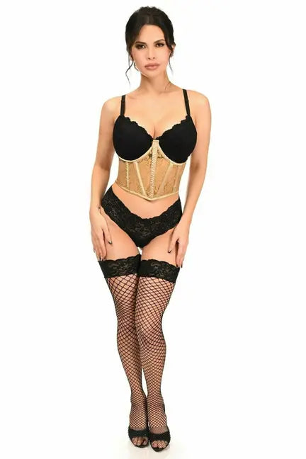 Lavish Sheer Lace Underwire Waist Cincher Corset Daisy Corsets