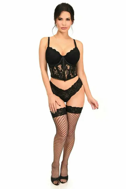 Lavish Sheer Lace Underwire Waist Cincher Corset Daisy Corsets