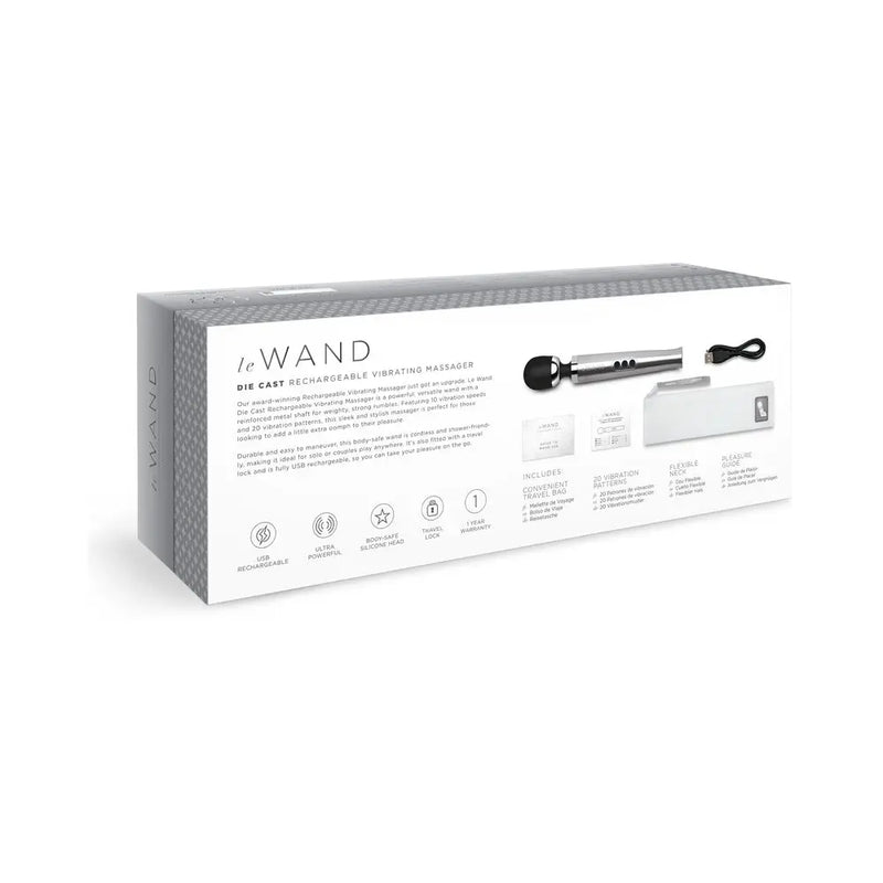 Le Wand Die Cast Rech Massager Silver Le Wand