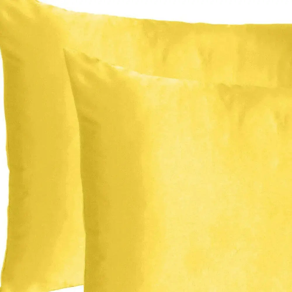 Lemon Dreamy Set Of 2 Silky Satin Standard Pillowcases Homeroots Bed & Bath