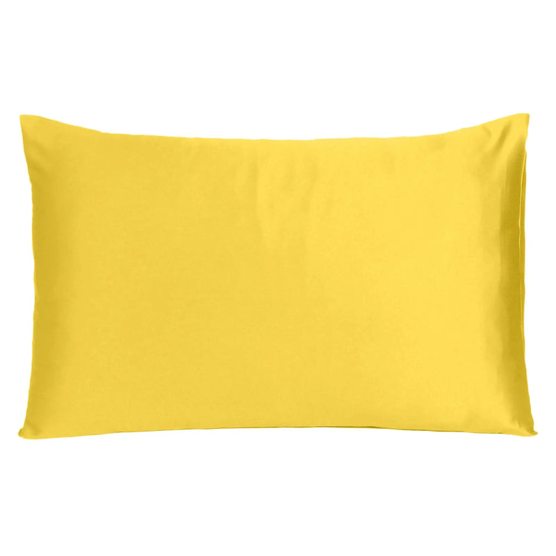 Lemon Dreamy Set Of 2 Silky Satin Standard Pillowcases Homeroots Bed & Bath