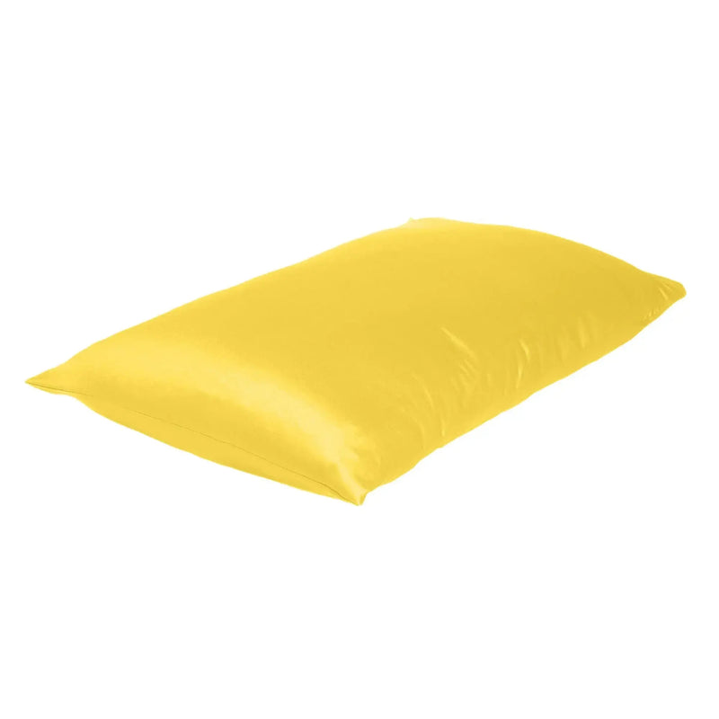 Lemon Dreamy Set Of 2 Silky Satin Standard Pillowcases Homeroots Bed & Bath
