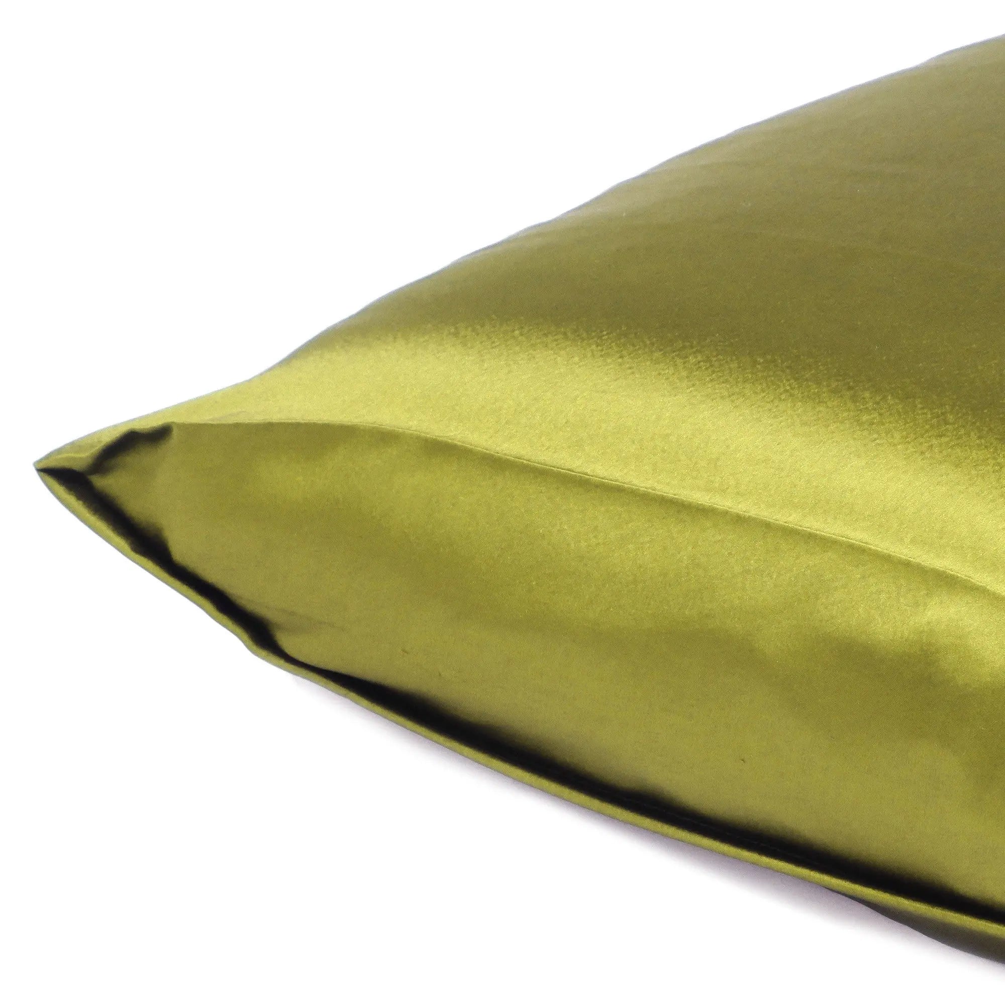 Lemongrass Dreamy Set Of 2 Silky Satin Standard Pillowcases Homeroots Bed & Bath