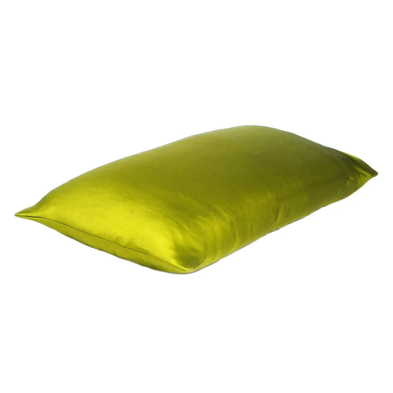 Lemongrass Dreamy Set Of 2 Silky Satin Standard Pillowcases Homeroots Bed & Bath