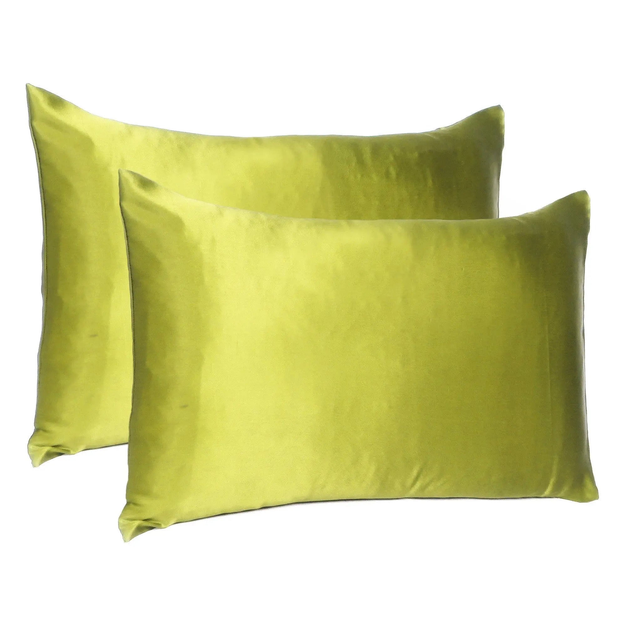 Lemongrass Dreamy Set Of 2 Silky Satin Standard Pillowcases Homeroots Bed & Bath