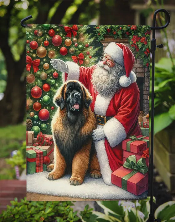 Leonberger and Santa Claus Garden Flag Caroline's Treasures