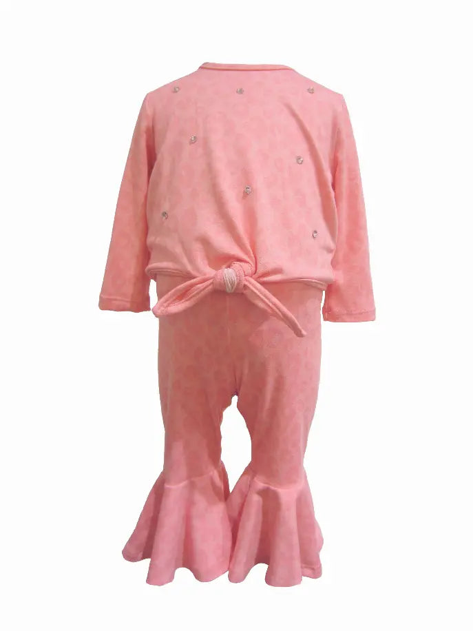 Leopard In Pink Top and Pants Set Little Mass