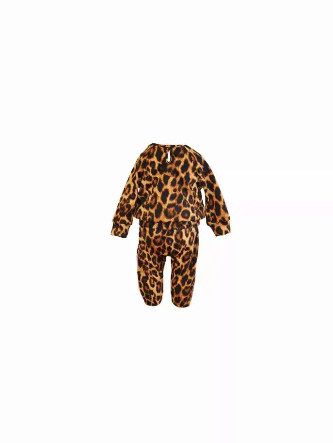 Leopard Infant Tracksuit with Pink Detail Little Mass