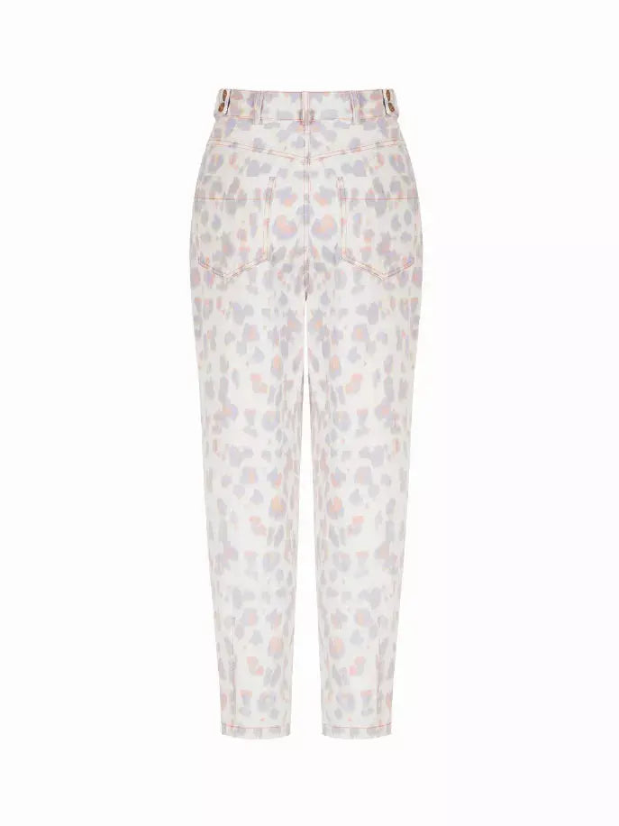 Leopard Print Mom Denim Pants Nocturne