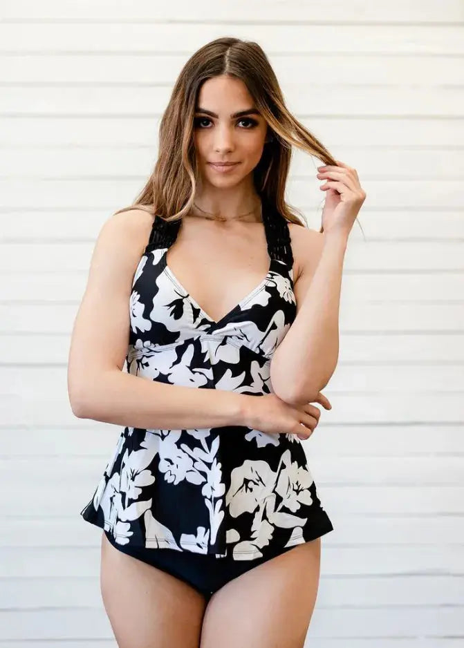 Let Go Printed Tankini Stay Warm in Style