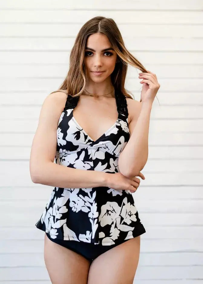 Let Go Printed Tankini Stay Warm in Style