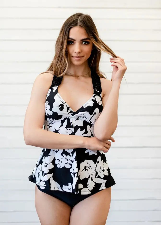 Let Go Printed Tankini Stay Warm in Style