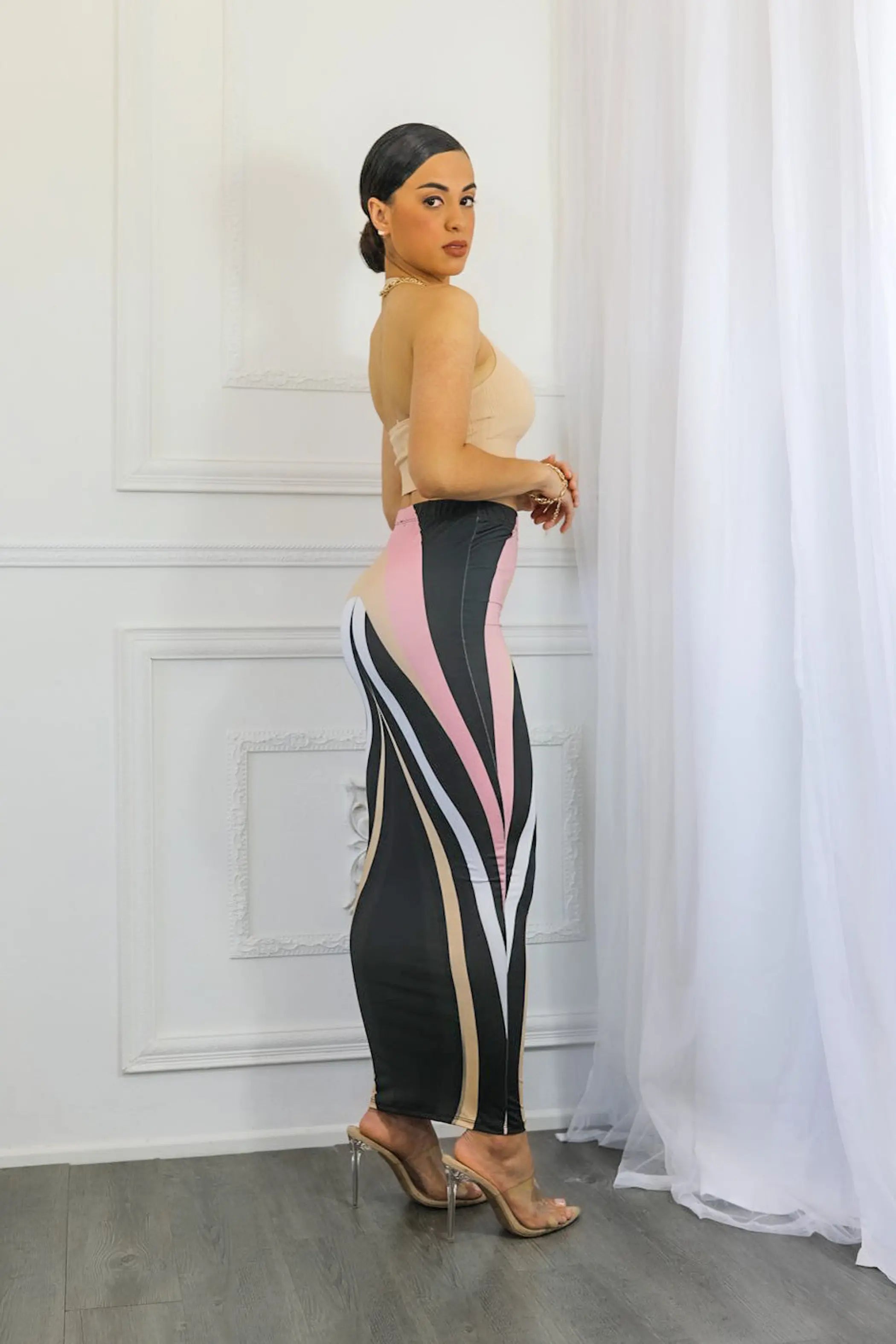 Level Up Geometric Print Maxi Skirt SurelyMine