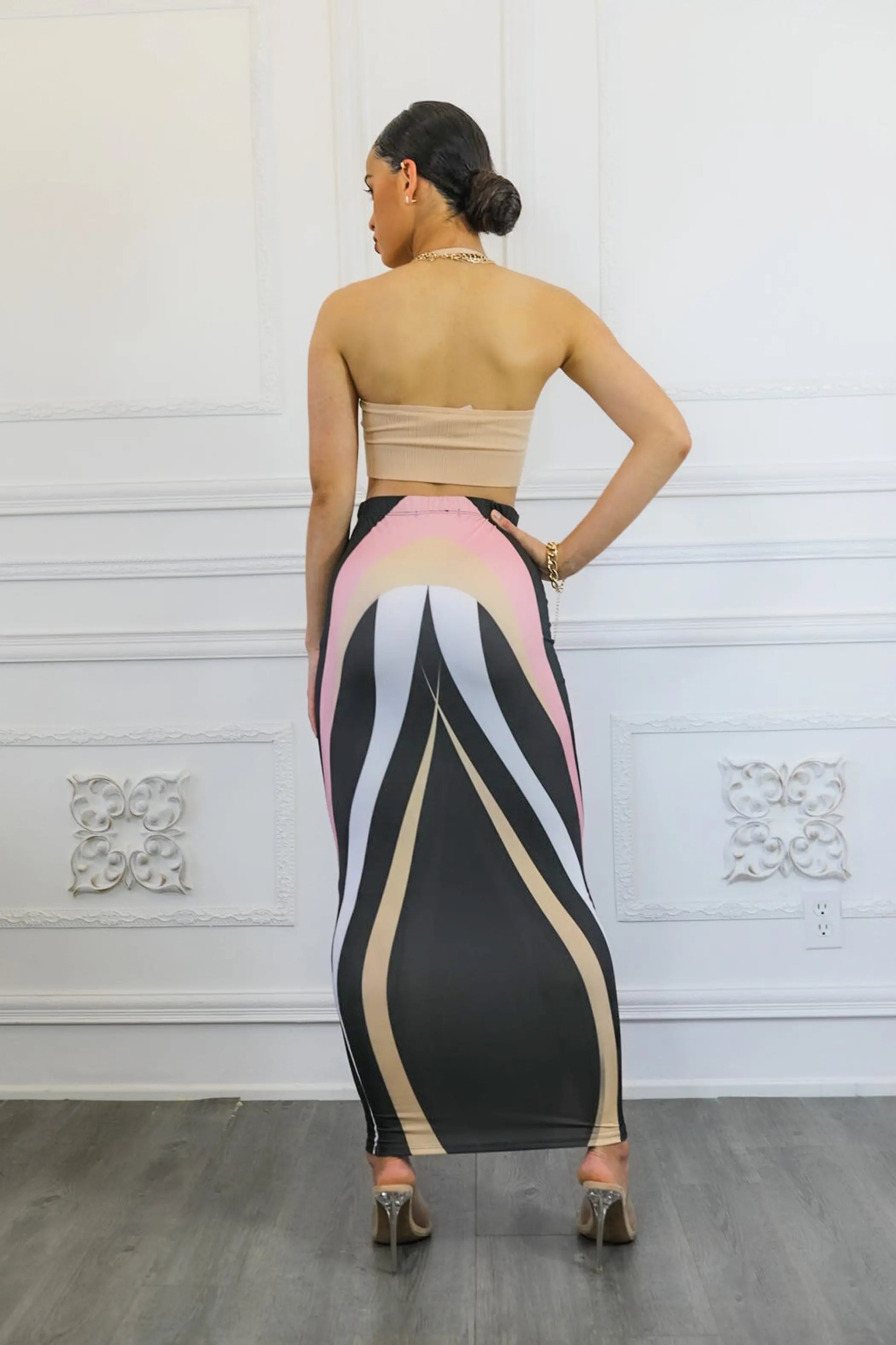 Level Up Geometric Print Maxi Skirt SurelyMine