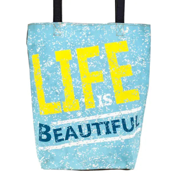 Life Is Beautiful Recycled Military Tent Tote Vintage Addiction