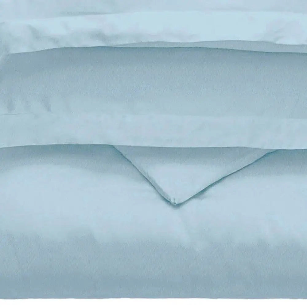 Light Blue King Cotton Blend Washable Duvet Cover Set With Two Shams Homeroots Bed & Bath