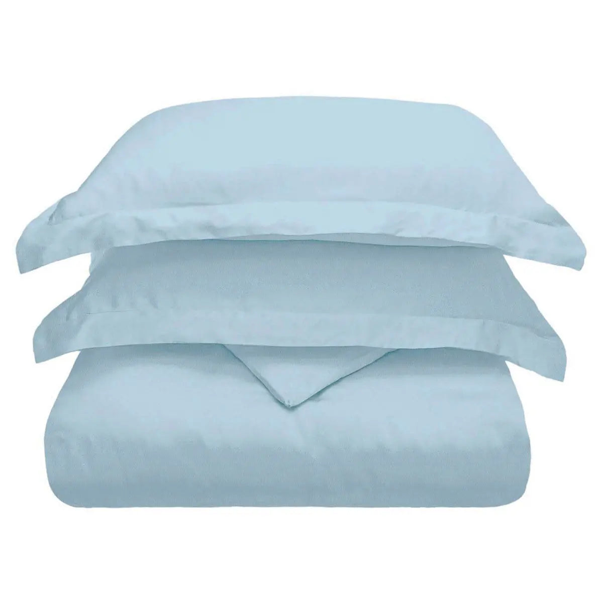 Light Blue King Cotton Blend Washable Duvet Cover Set With Two Shams Homeroots Bed & Bath