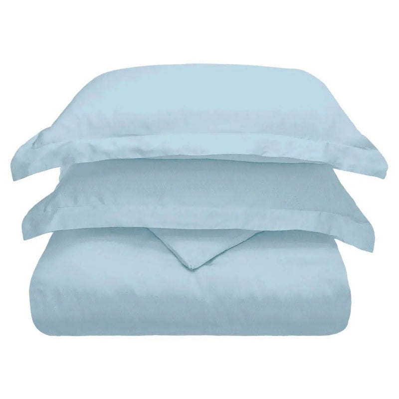 Light Blue King Cotton Blend Washable Duvet Cover Set With Two Shams Homeroots Bed & Bath