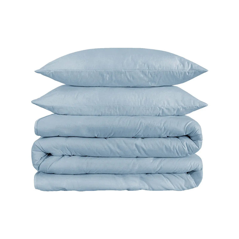 Light Blue Queen Cotton Washable Duvet Cover Set With Two Shams Homeroots Bed & Bath