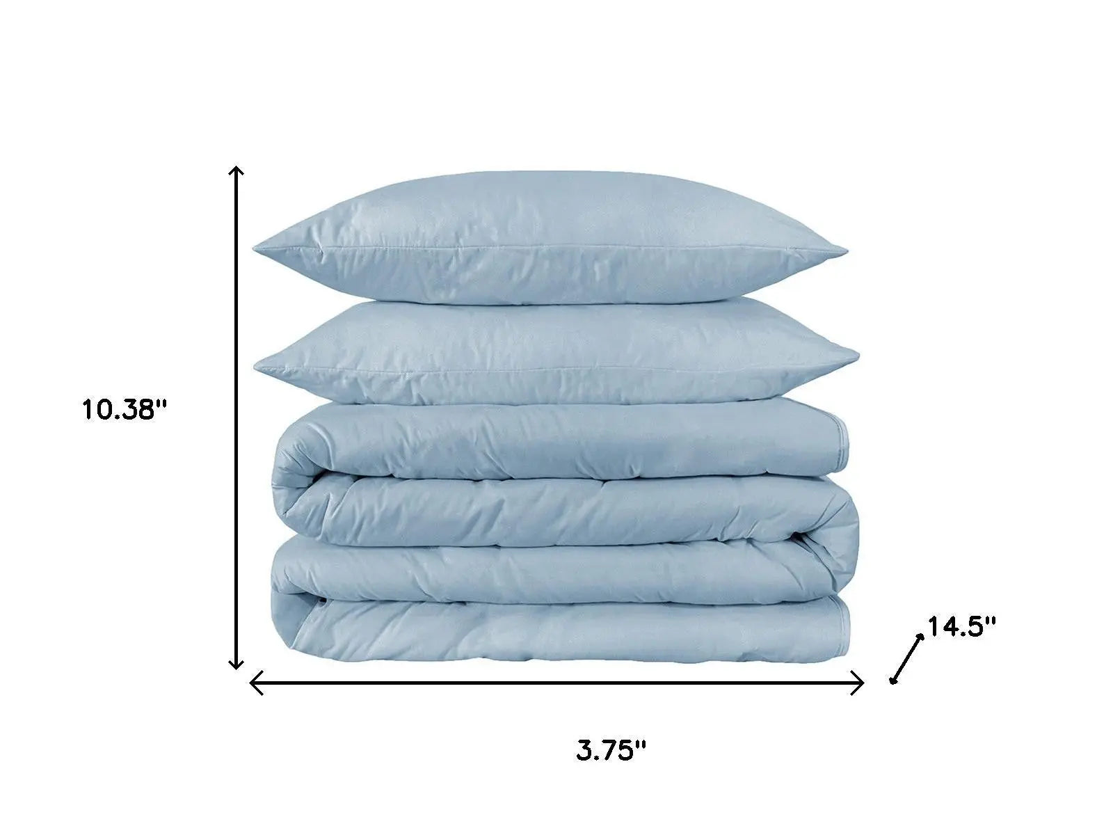 Light Blue Queen Cotton Washable Duvet Cover Set With Two Shams Homeroots Bed & Bath