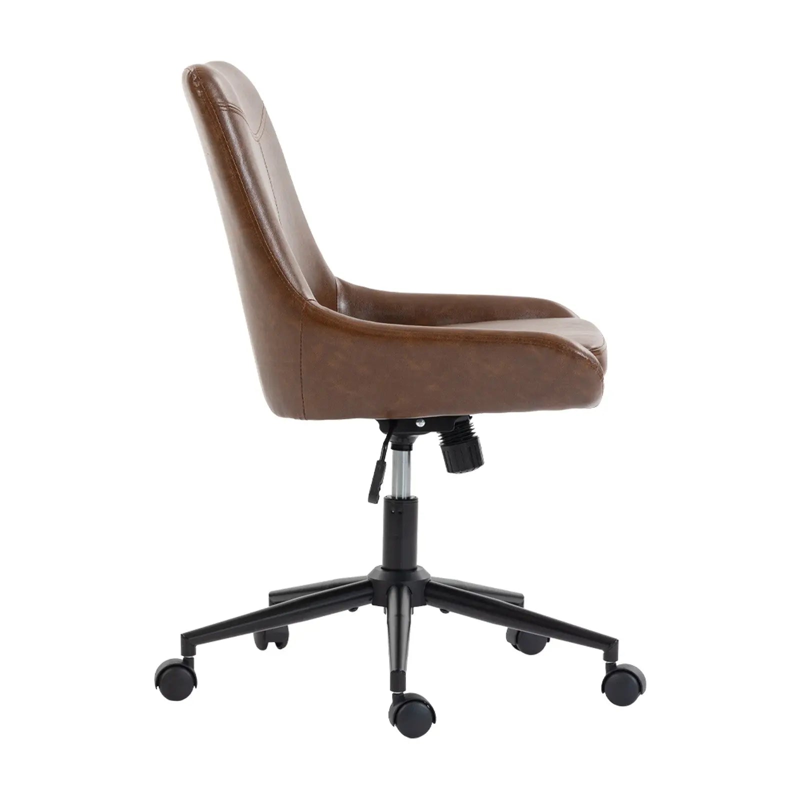 Light Brown and Black Adjustable Height Swivel Rolling Office Chair Homeroots Office