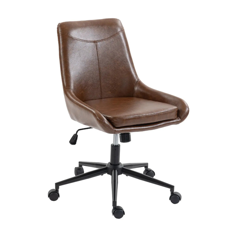 Light Brown and Black Adjustable Height Swivel Rolling Office Chair Homeroots Office