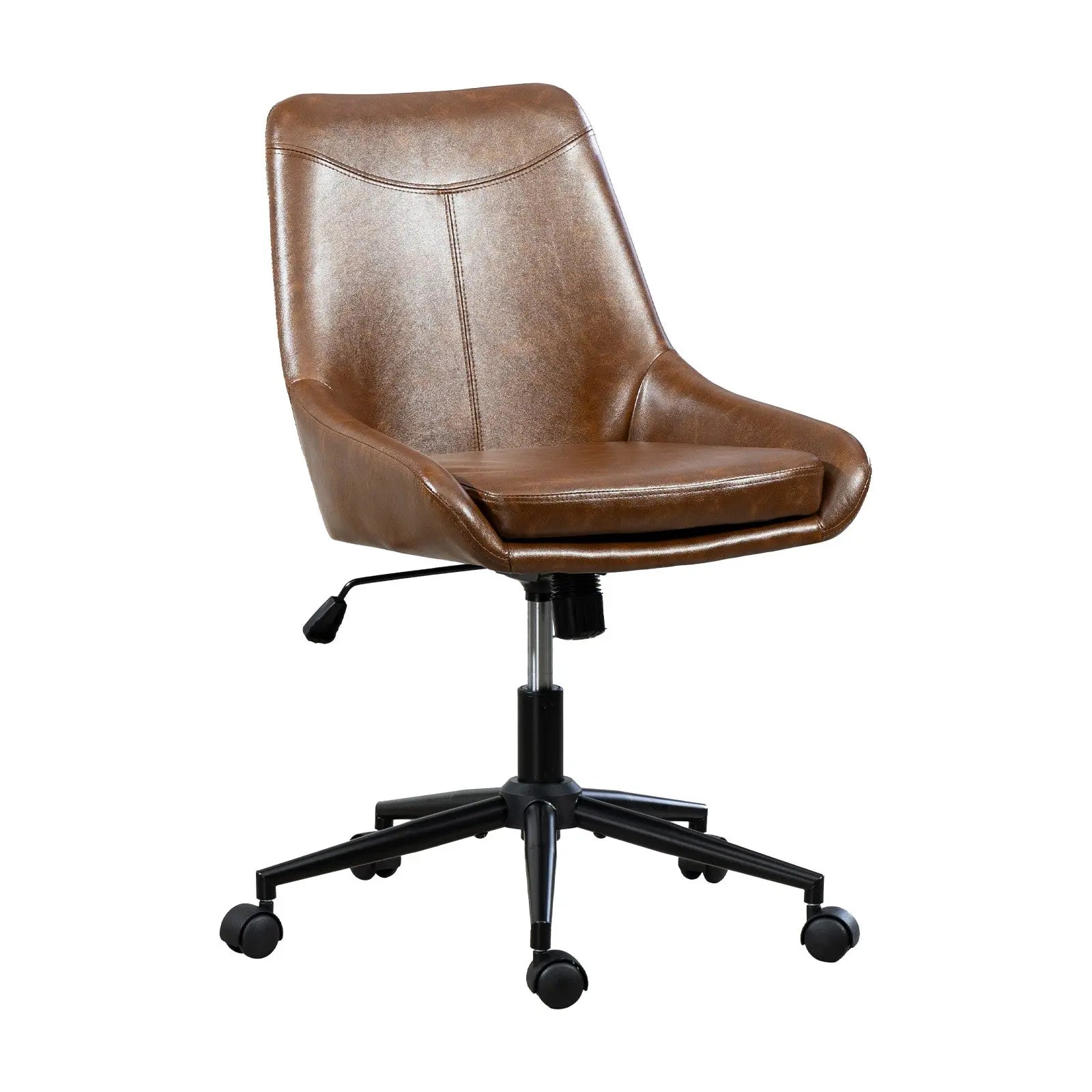 Light Brown and Black Adjustable Height Swivel Rolling Office Chair Homeroots Office