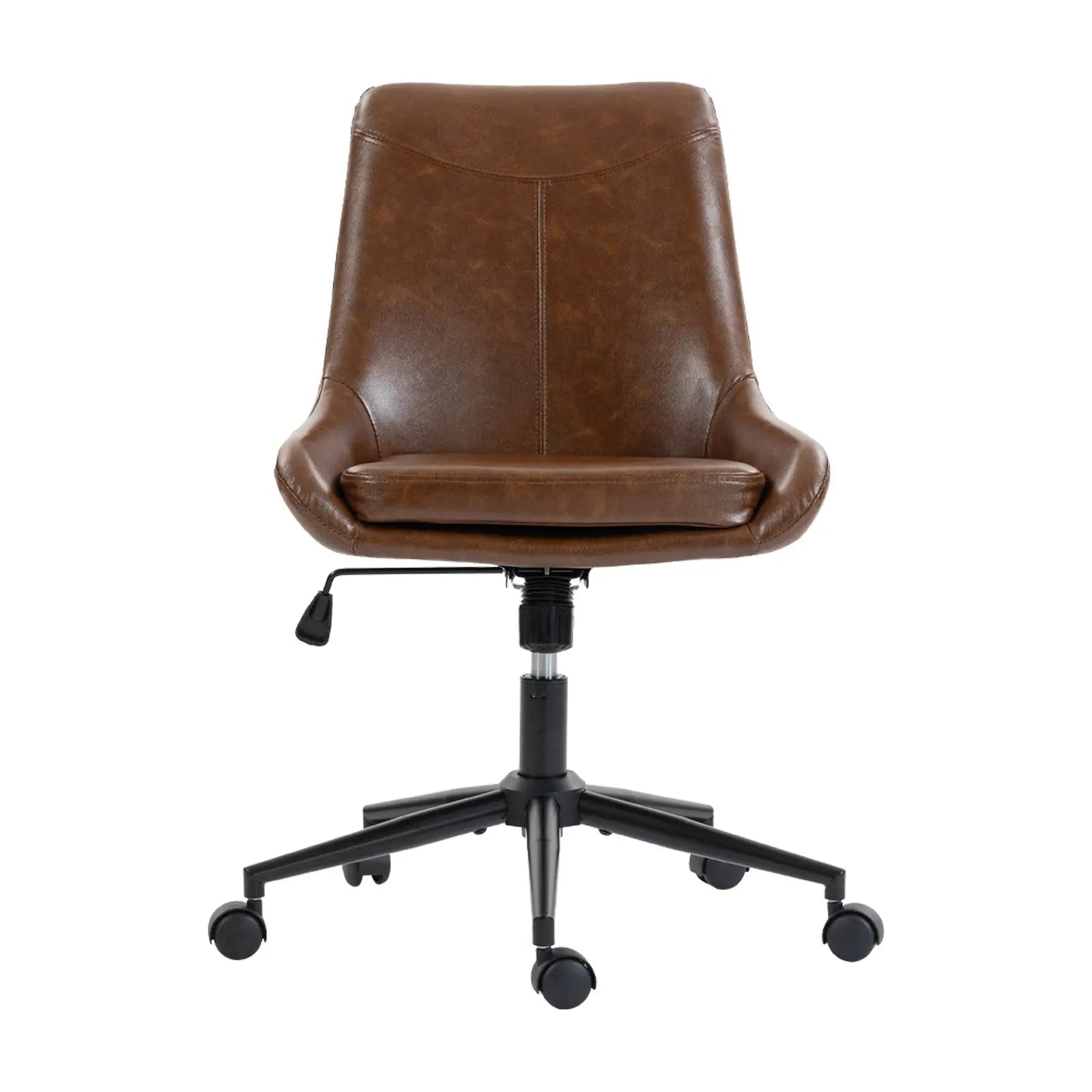 Light Brown and Black Adjustable Height Swivel Rolling Office Chair Homeroots Office