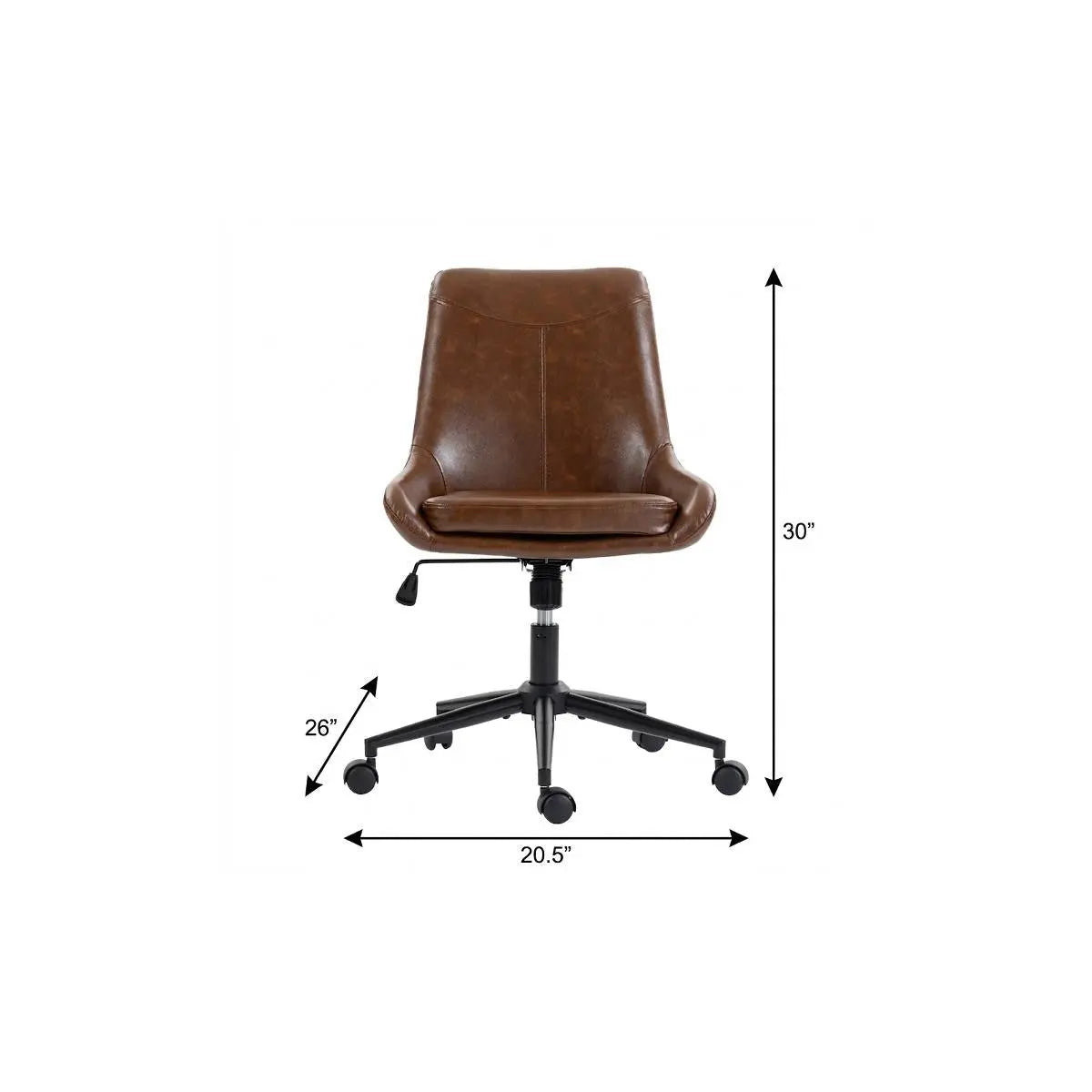 Light Brown and Black Adjustable Height Swivel Rolling Office Chair Homeroots Office