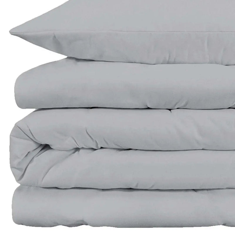 Light Gray King Cotton Blend 1000 Thread Count Washable Duvet Cover Set Homeroots Bed & Bath
