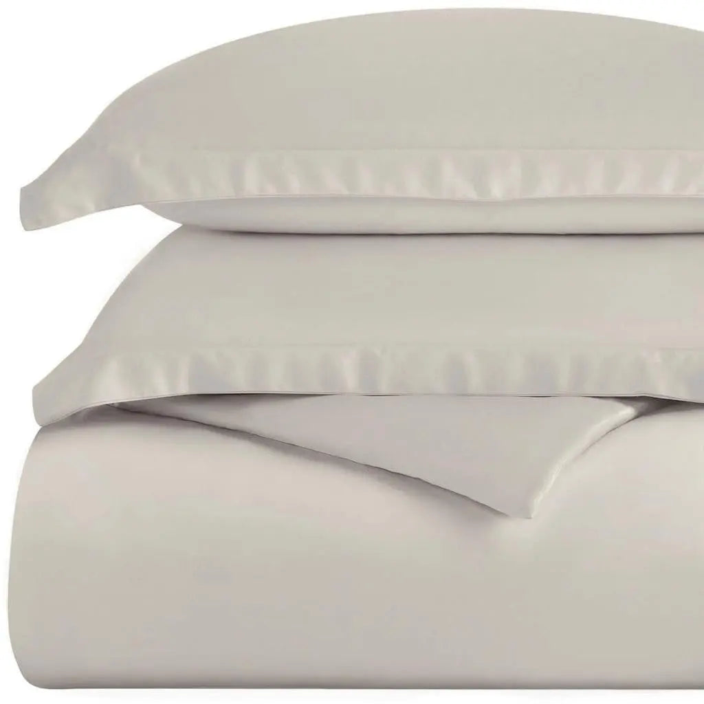 Light Gray Twin Cotton Blend Washable Duvet Cover Set Homeroots Bed & Bath