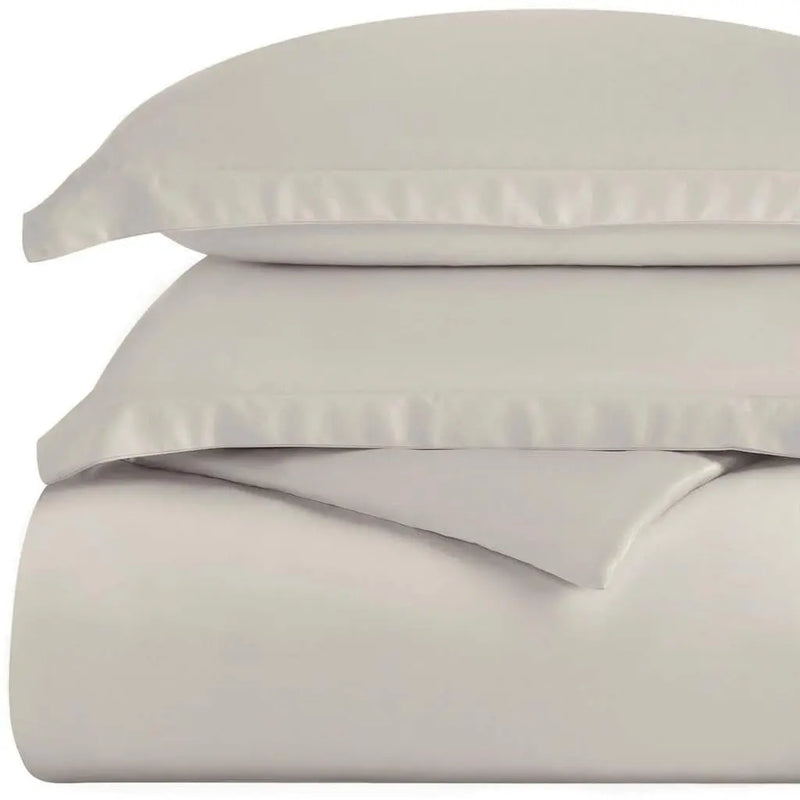 Light Gray Twin Cotton Blend Washable Duvet Cover Set Homeroots Bed & Bath