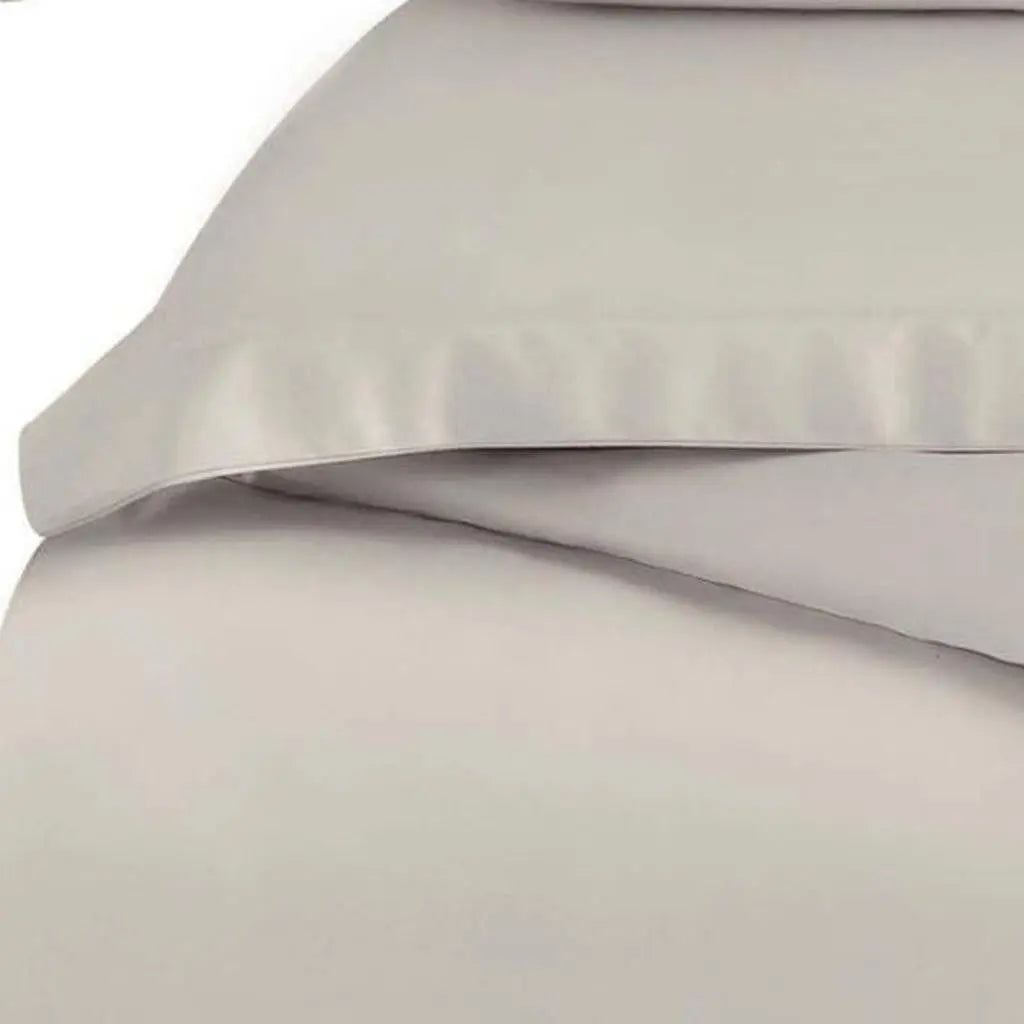 Light Gray Twin Cotton Blend Washable Duvet Cover Set Homeroots Bed & Bath