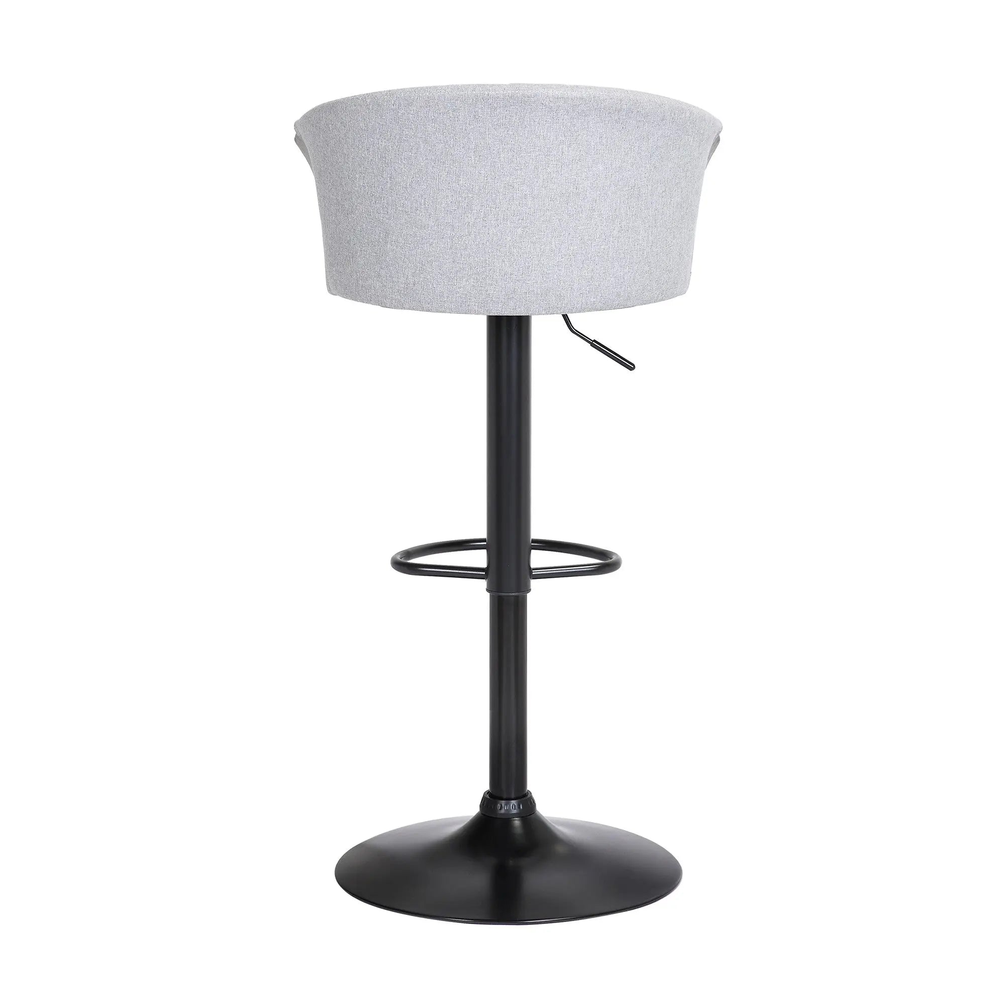Light Gray and Black Fabric with Metal Swivel Adjustable Height Bar Chair Homeroots Living Room