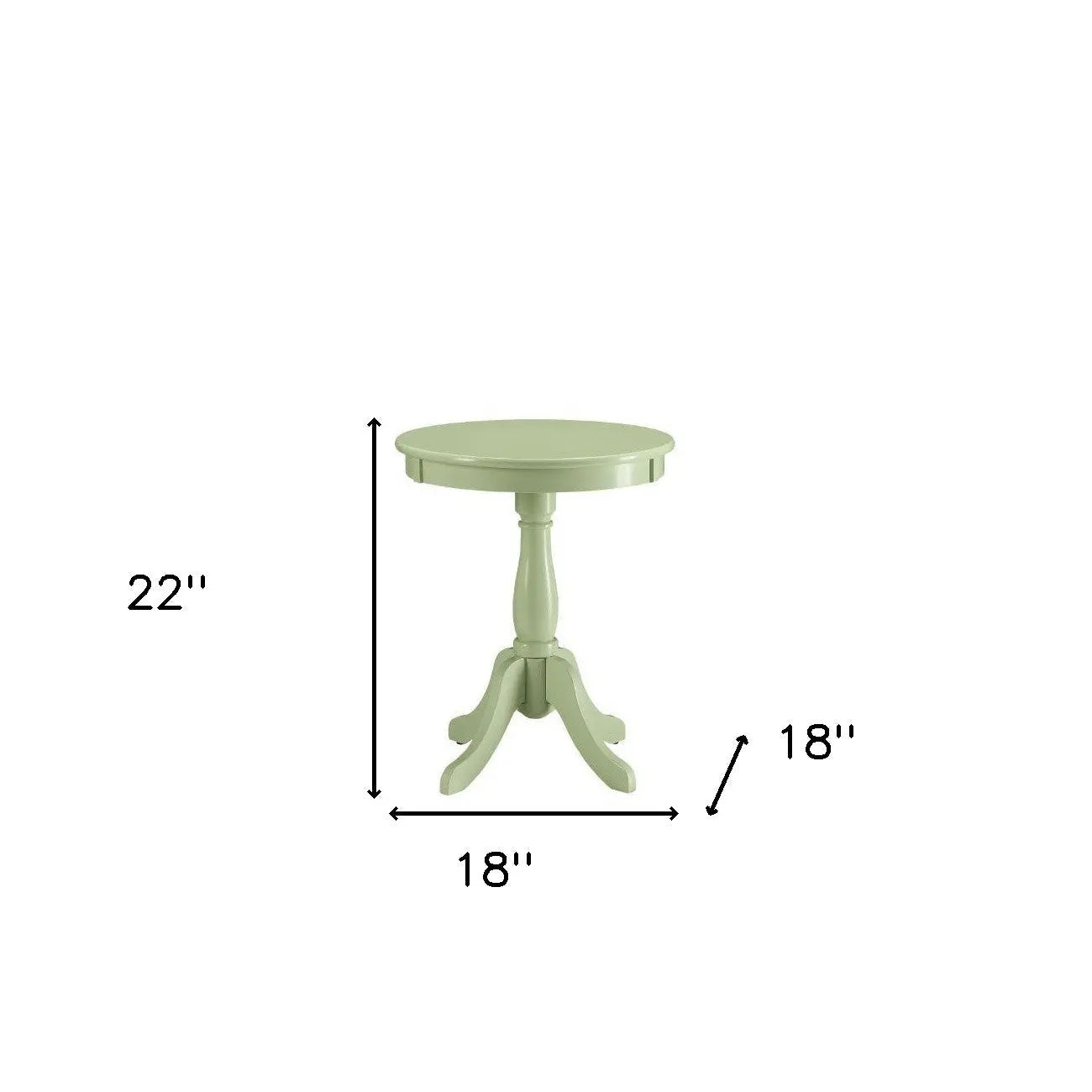 Light Green Solid Wooden Pedestal Side Table Homeroots Living Room