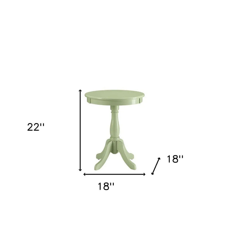 Light Green Solid Wooden Pedestal Side Table Homeroots Living Room