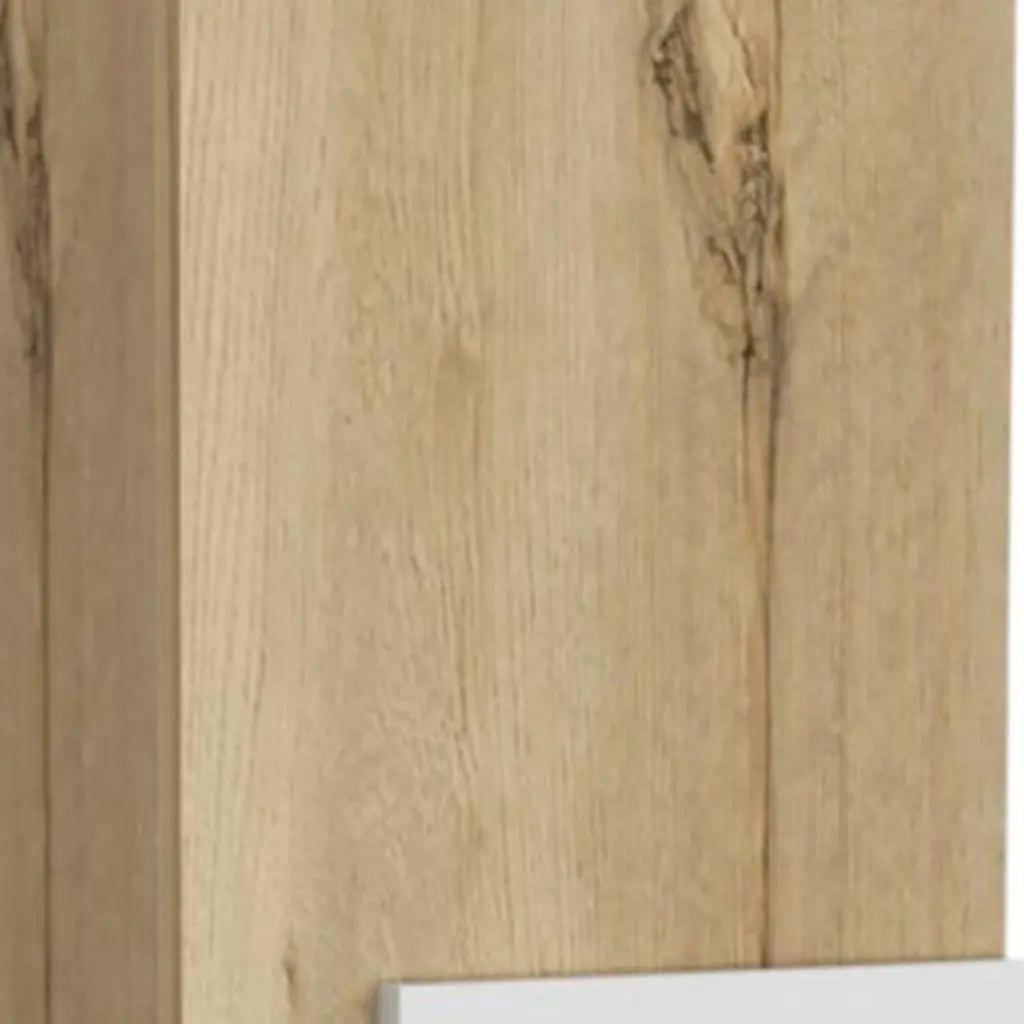 Light Oak and White Multi Purpose Vertical Hanging Cabinet Homeroots Kitchen & Dining