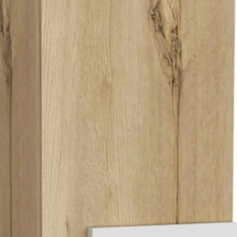 Light Oak and White Multi Purpose Vertical Hanging Cabinet Homeroots Kitchen & Dining