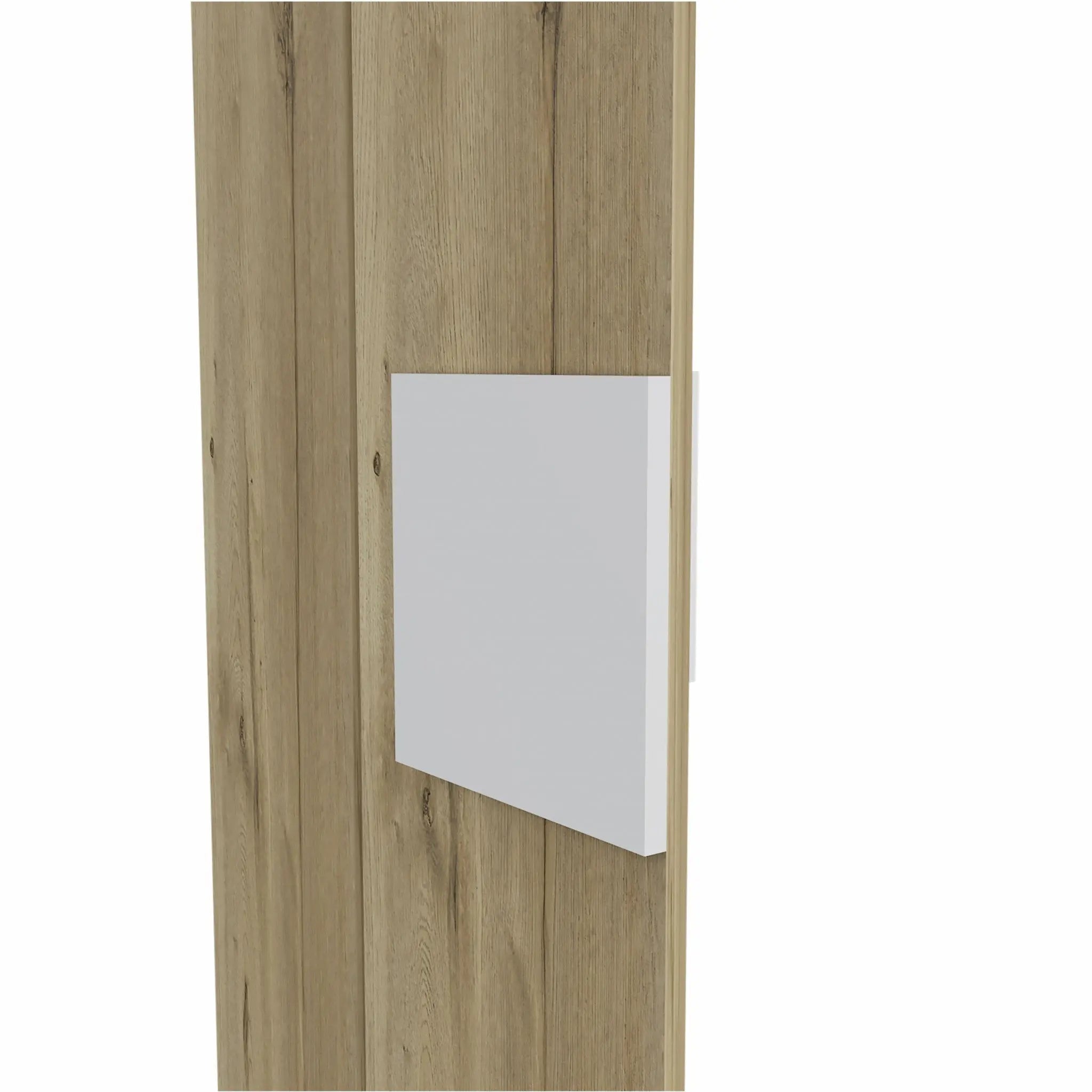 Light Oak and White Multi Purpose Vertical Hanging Cabinet Homeroots Kitchen & Dining